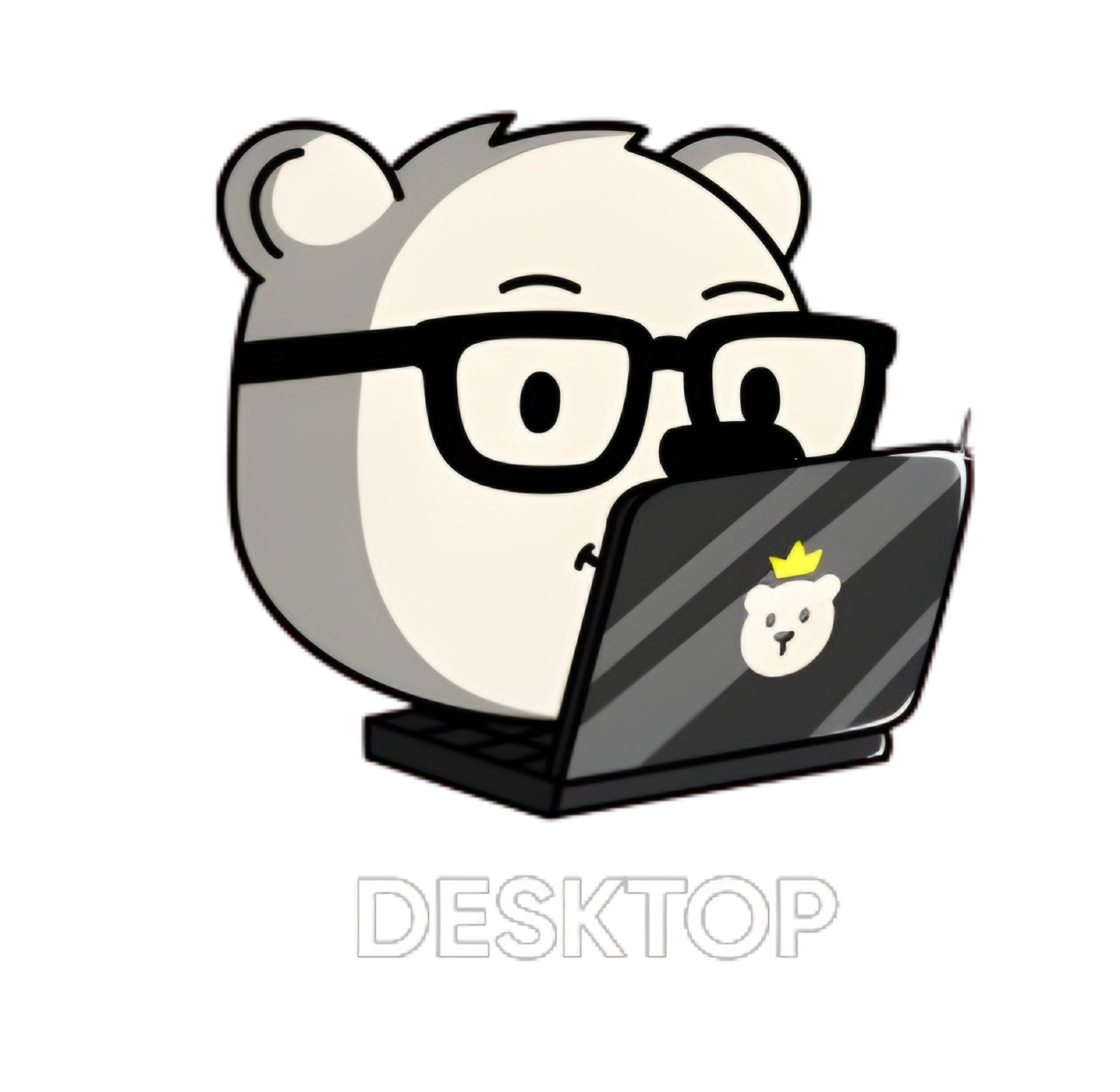 Desktop Bear with Laptop